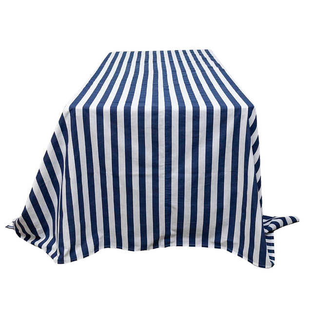 Toalha Camilha Rectangular de Riscas Azul