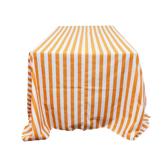 Toalha Camilha Rectangular de Riscas Laranja