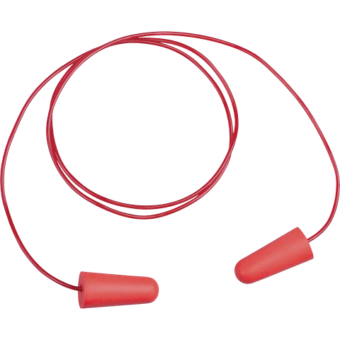 Auriculares com cordão plástico