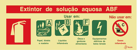 Sinaletica Agente Extintor ABF - Fotoluminescente 240x85