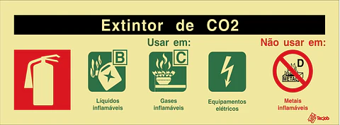 Sinaletica Agente Extintor CO2 - Fotoluminescente 240x85