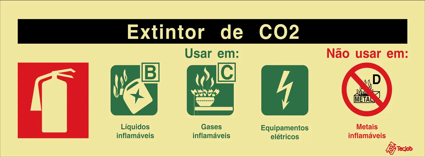 Sinaletica Agente Extintor CO2 - Fotoluminescente 240x85 1