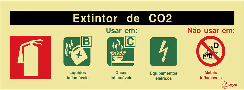 Sinaletica Agente Extintor CO2 - Fotoluminescente 240x85 1
