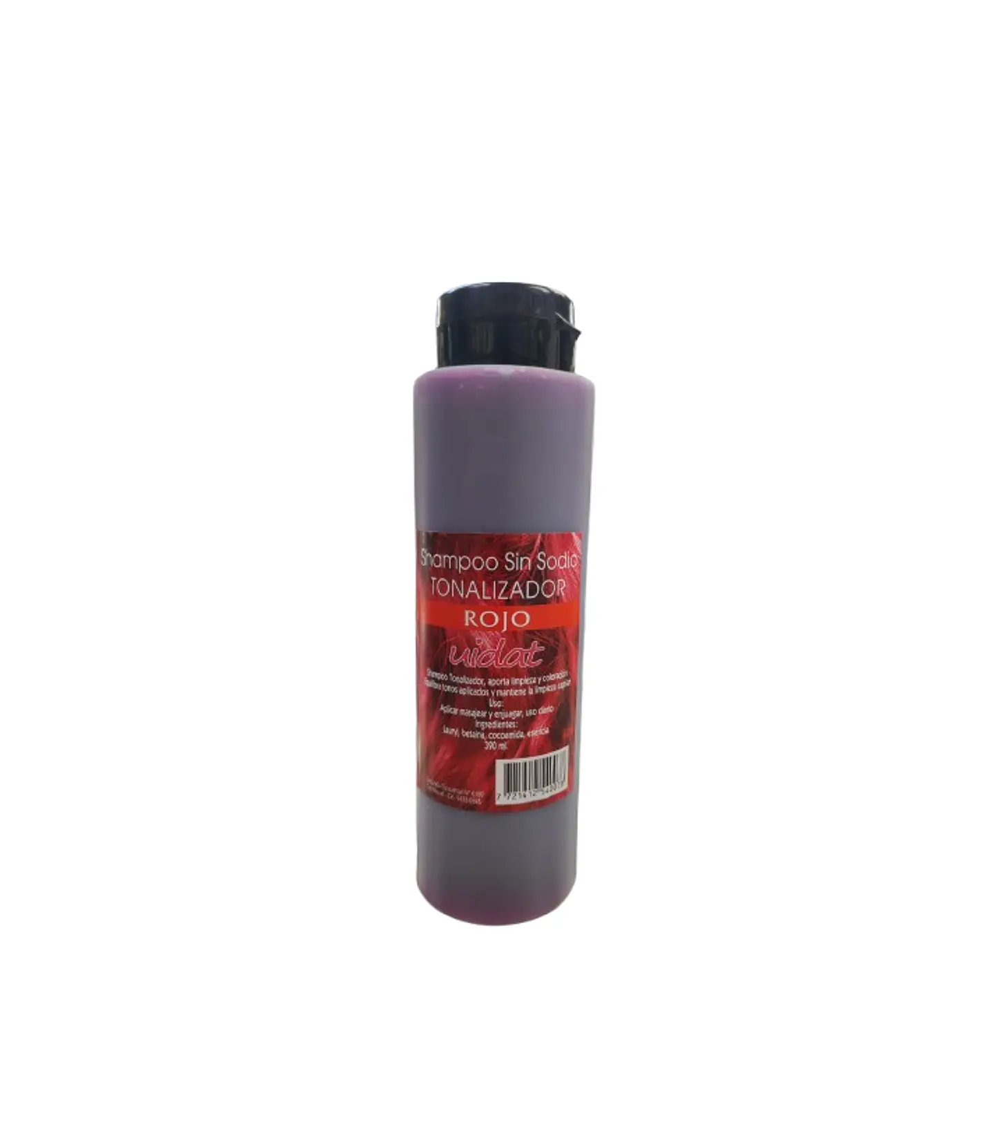 UIDAT shampoo tonalizador rojo sin sodio 390ml 1