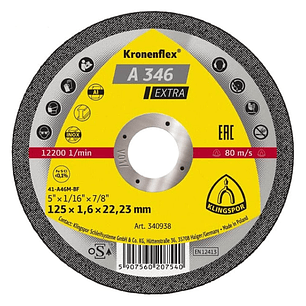 DISCO CORTE A346EXTRA 115X1,6X22 C.PLANO CAJA 25 PIEZAS