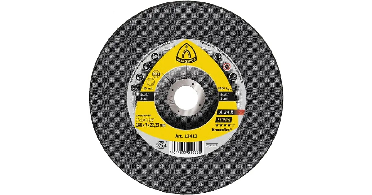 DISCO DESBASTE A24R SUPRA 180X7X22,23 10 PZA