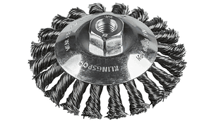 GRATA CÓNICA BK600Z TRENZADA ACERO  100MM / M14