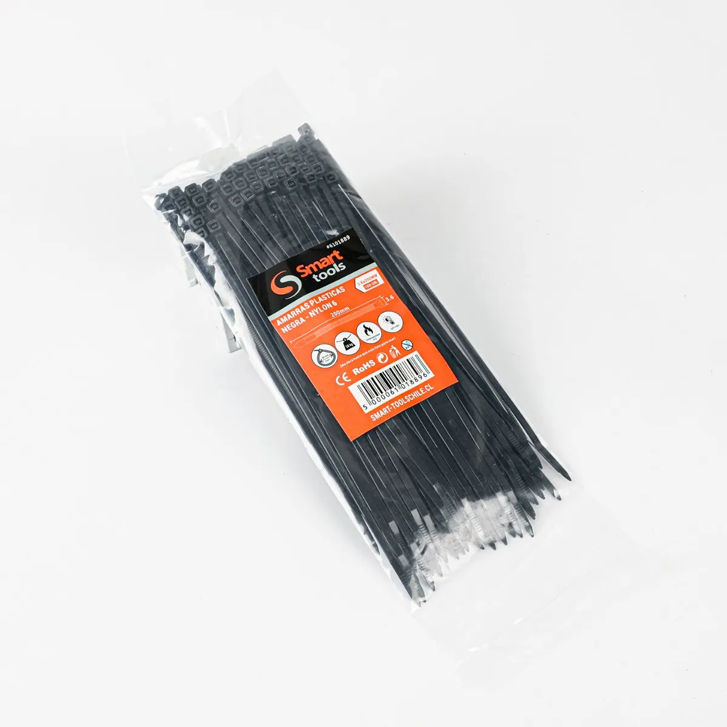 AMARRA PLASTICA NEGRA 3.6X200MM.100UNIDADES