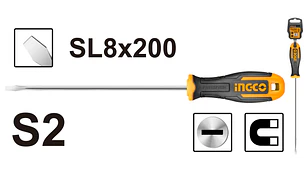 ATORNILLADOR INGCO CARPINTERO 8,0 x200 MM # HS688200(OF)