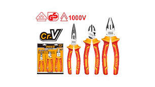 ALICATE INGCO AISLADO 1000V INDUSTRIAL JGO.3 PZAS # HIKPS28318