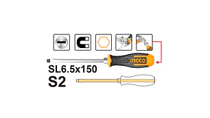 ATORNILLADOR INGCO CARPINTERO DE GOLPE 6,5 X 150 MM # HGTS686150