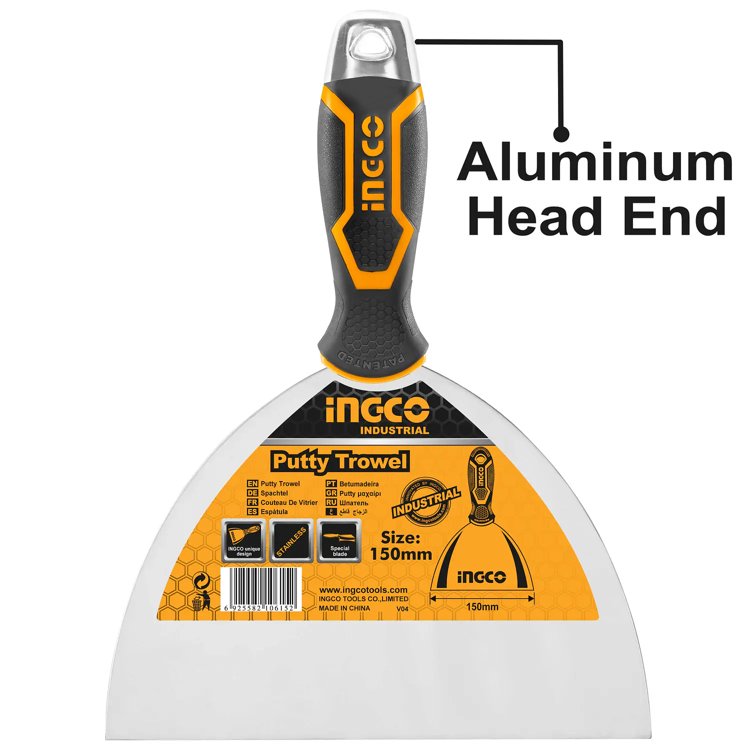 ESPATULA INGCO MANGO PLASTICO 150 MM # HPUT08150