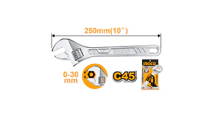 LLAVE FRANCESA INGCO CROMADA 10