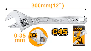 LLAVE FRANCESA INGCO CROMADA 12