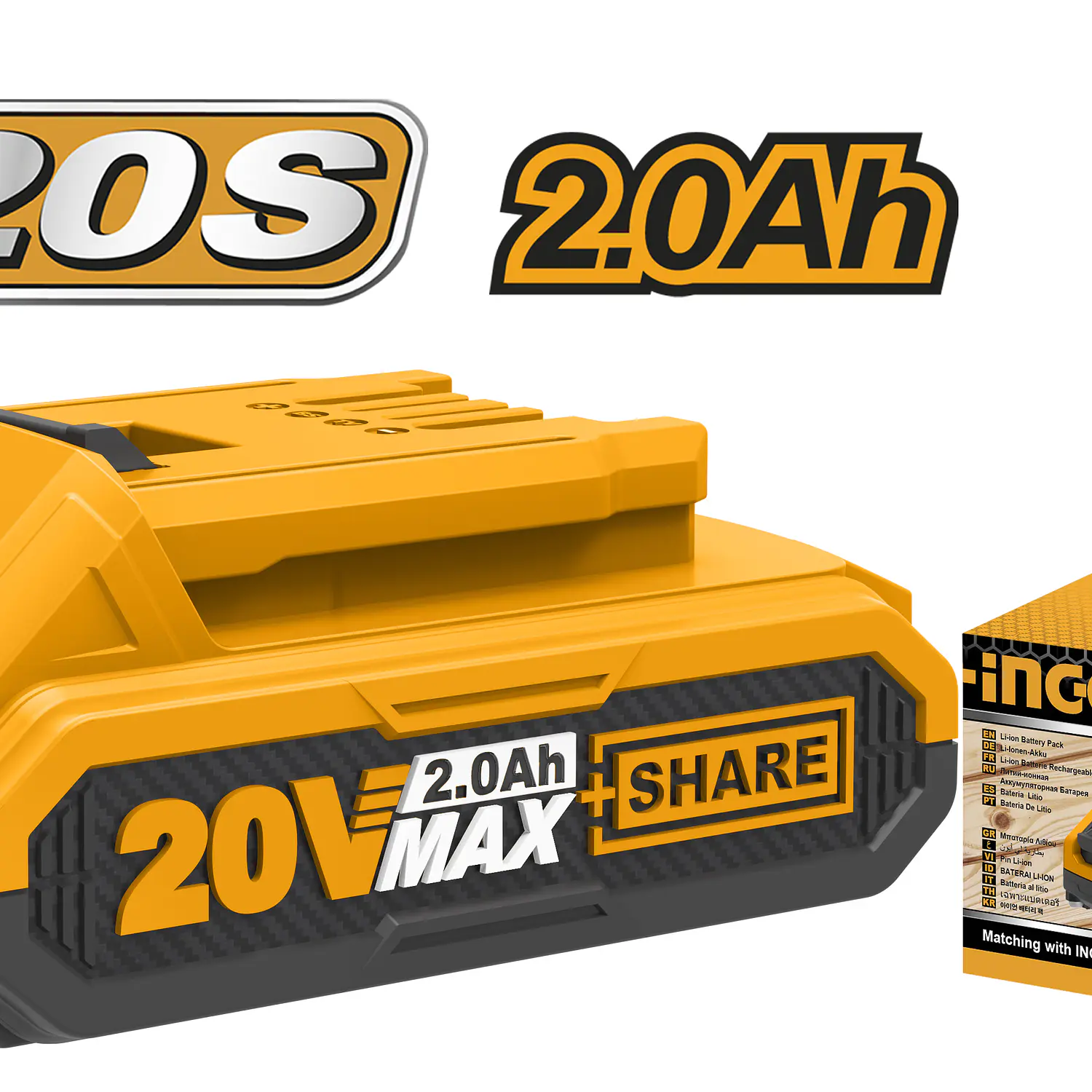 BATERIA LITIO INGCO 20V 2Ah ADAPTABLE #FBLI20011
