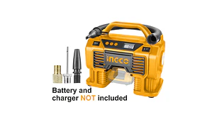 COMPRESOR INFLADOR INGCO INDUSTRIAL 20V S/BAT.S/CARGADOR #CACLI2002