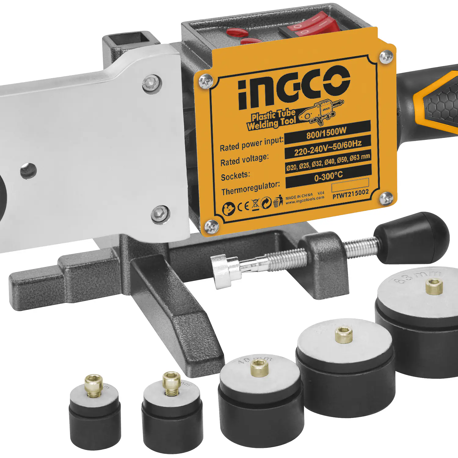 TERMOFUSORA INGCO 1.500 WATTS C/6 BOQUILLAS #PTWT215002 (C)