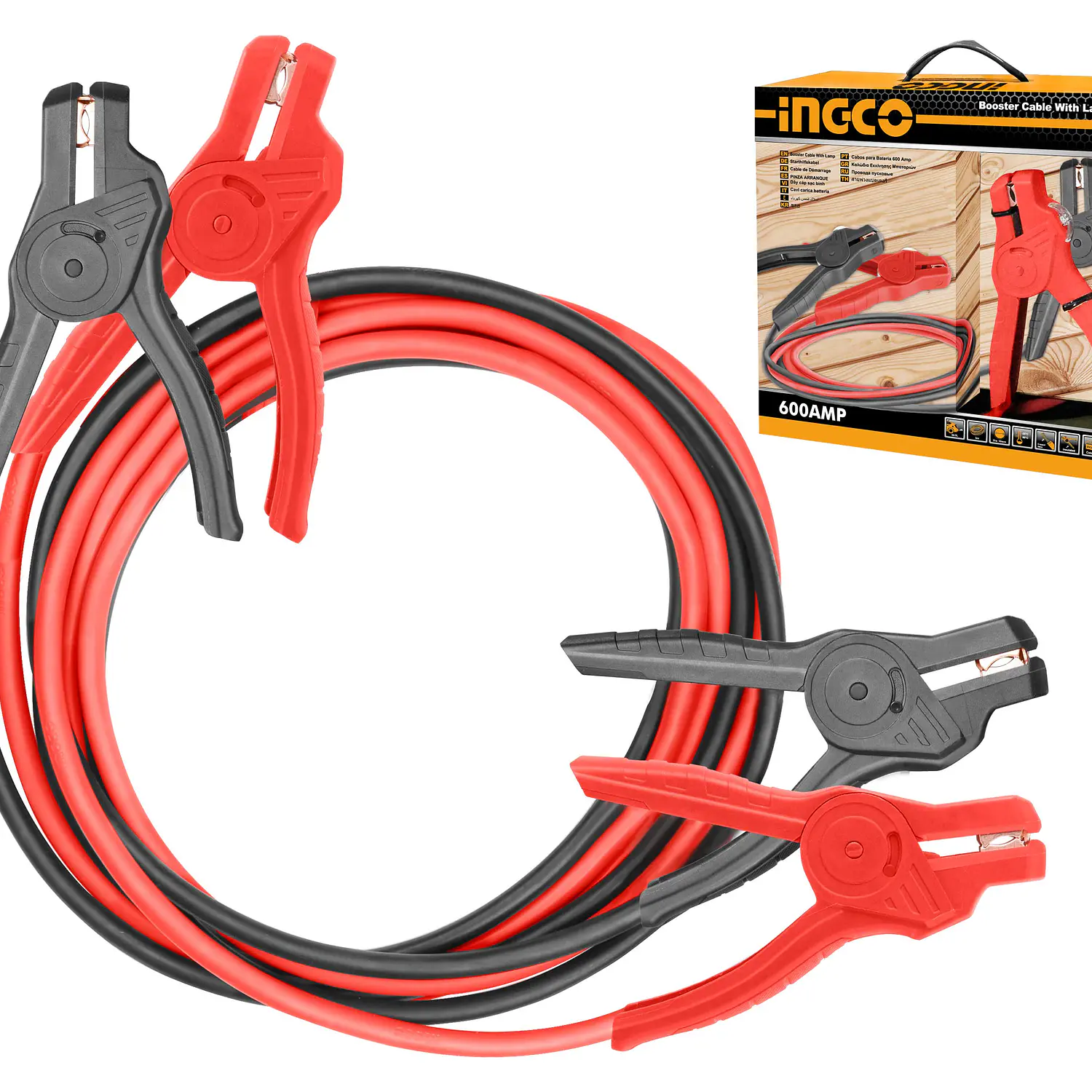 JUEGO CABLES PUENTE BATERIAS INGCO 600 AMP.- 3,0 MTS # HBTCP6008
