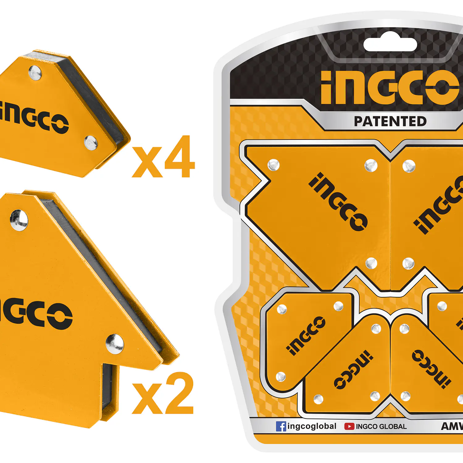 ESCUADRA MAGNETICA INGCO PARA SOLDAR JGO.6 PZAS.# AMWH6001