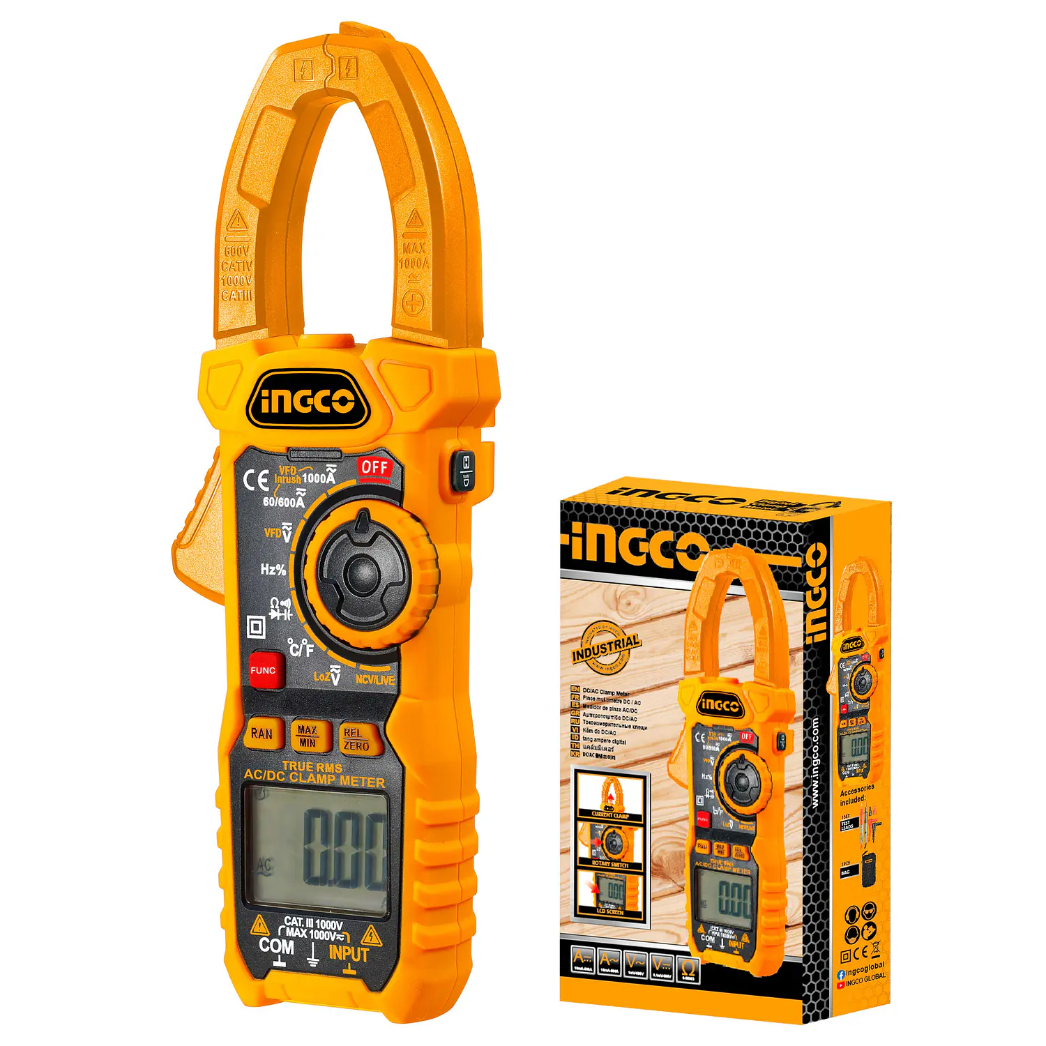 MULTITESTER DIGITAL INGCO INDUSTRIAL AC C/GANCHO # DCM10004(OF)