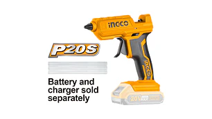 PISTOLA SILICONA INGCO INALAMB.20V S/ BATERIA S/CARGADOR #CGGLI2001