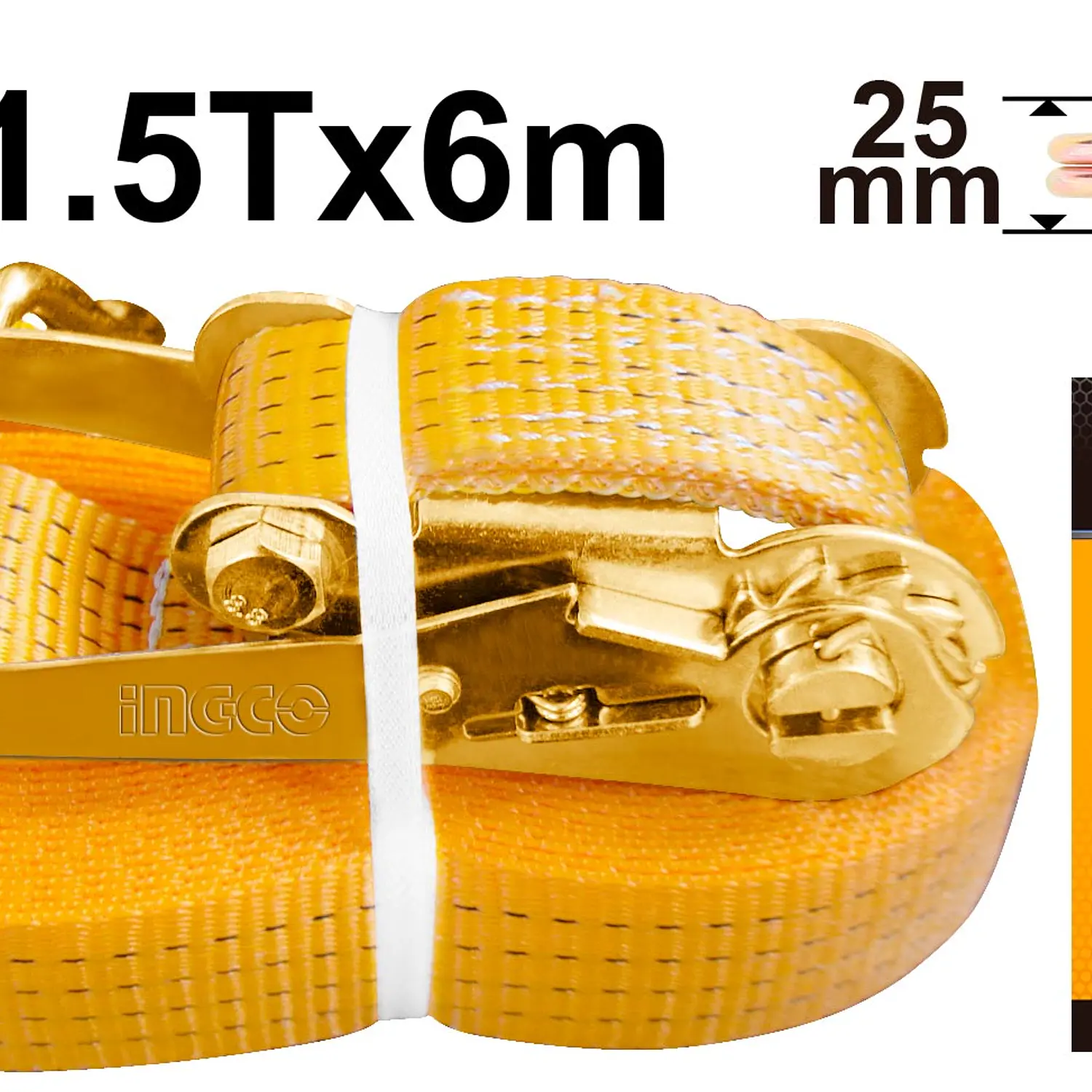 ESLINGA INGCO 6 MT X 25 MM CARGA MAXIMA 1.500 KG. # HRSP262