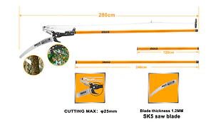 TIJERA INGCO CORTA RAMAS C/MANGO EXTENSIBLE 2,8 MTS #HEPS25281