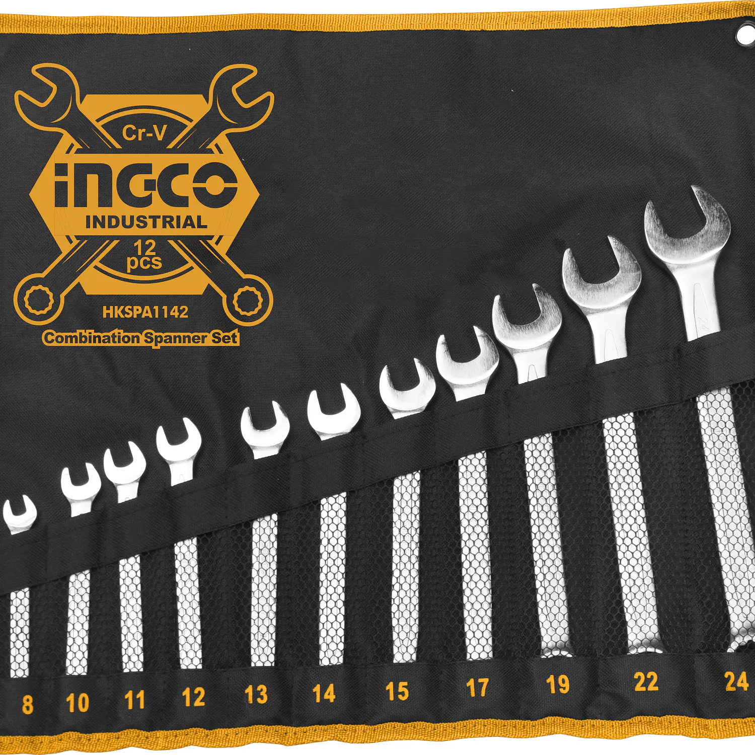 LLAVE PUNTA Y CORONA INGCO 6-24 MM JGO. 12 PIEZAS # HKSPA1142