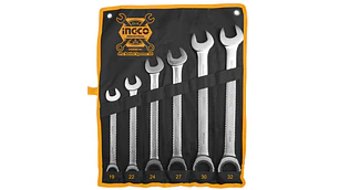 LLAVE PUNTA Y CORONA INGCO C/CHICHARRA 19-32MM JGO 6PZAS #HKSPAR1061