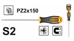 ATORNILLADOR INGCO POZIDRIV N° 2 - 150 MM # HS68PZ2150(OF)
