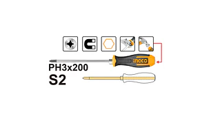 ATORNILLADOR PHILLIPS INGCO REFORZADO 20 CMS PH3 - # HGTS68PH3200