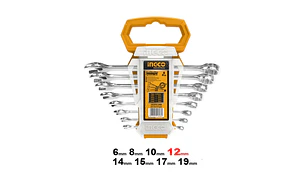 LLAVE PUNTA Y CORONA INGCO 6-19 MM JGO. 8 PIEZAS # HKSPA1088
