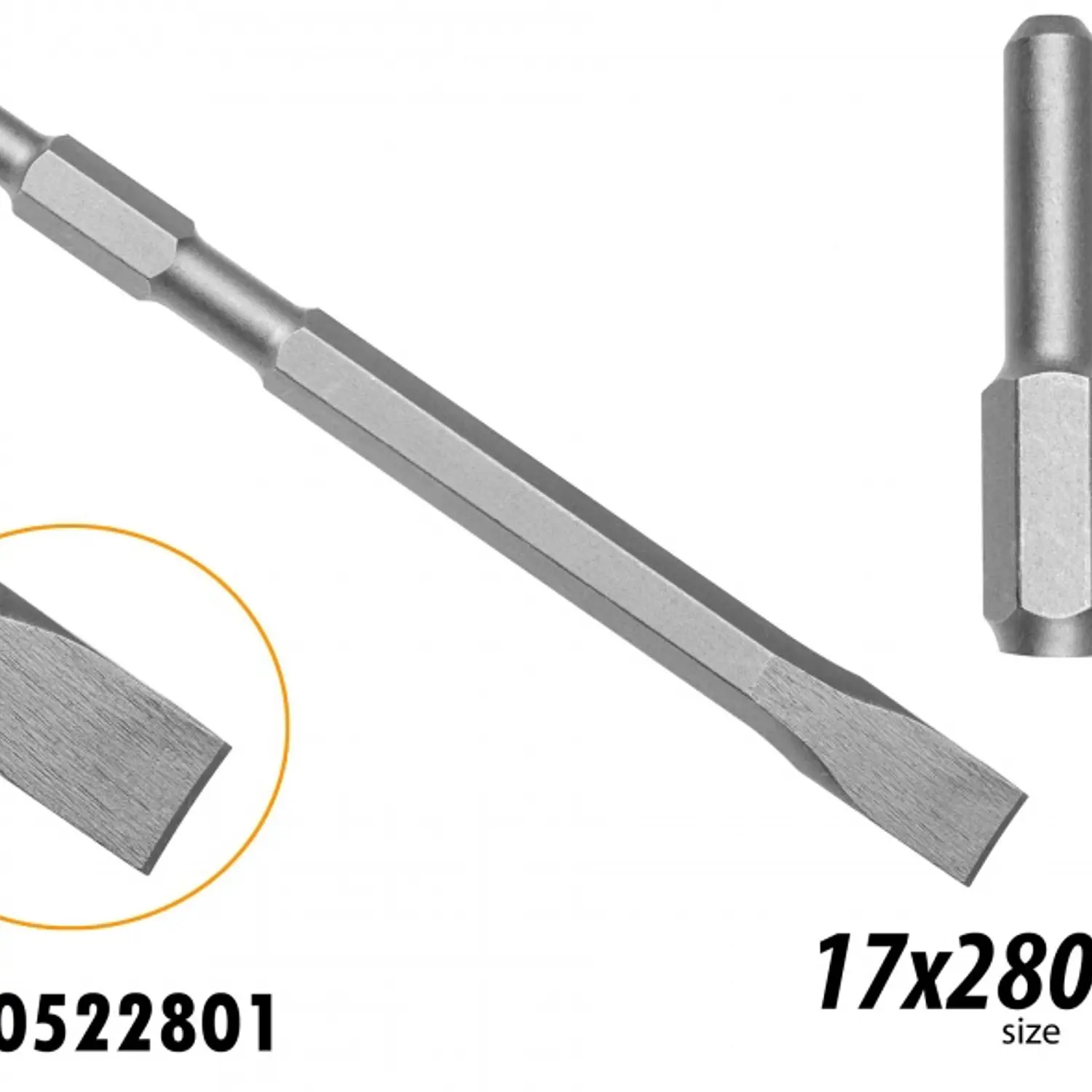 CINCEL INGCO PLANO HEX.(PDB 13008) 17 x 280 x 22 MM # DBC0522801