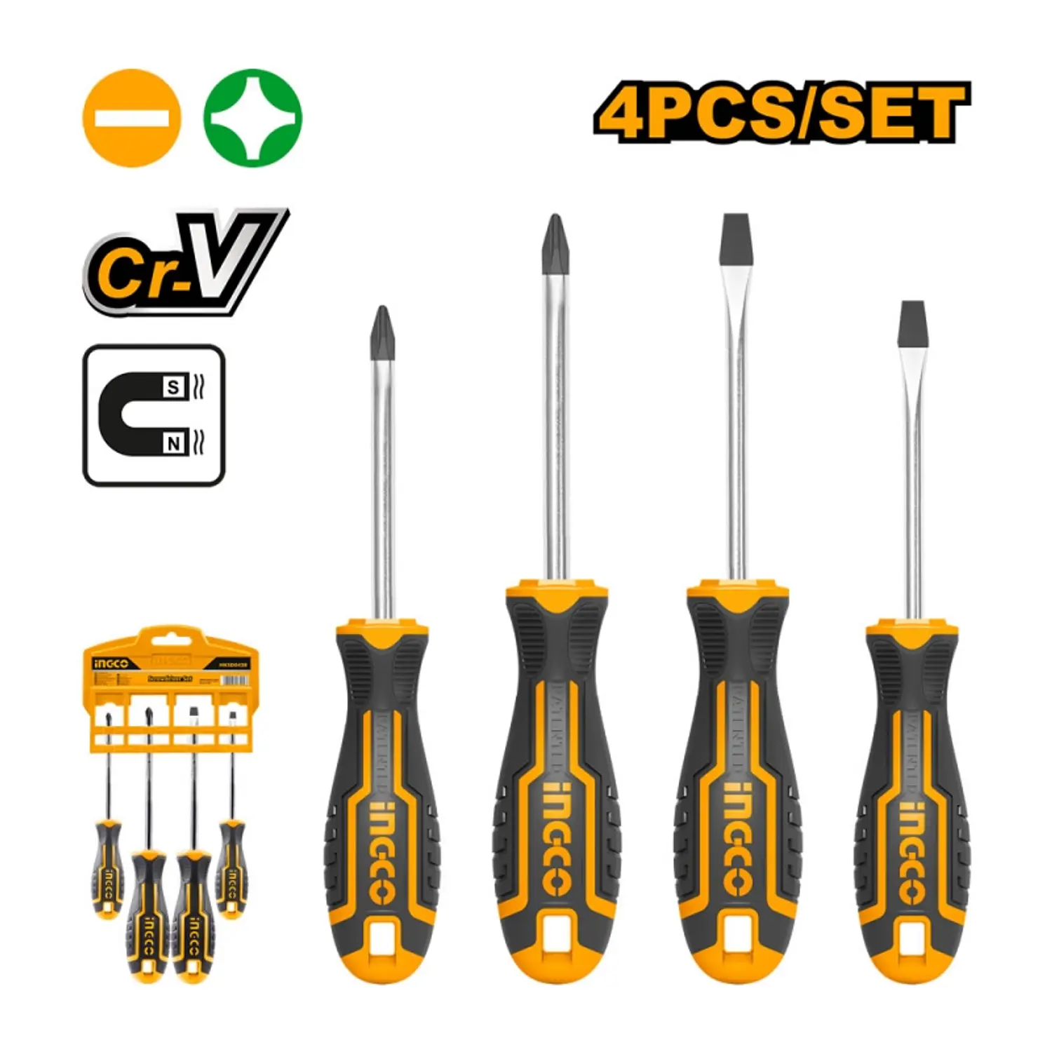 ATORNILLADOR INGCO PRO JGO 4 PZAS # HKSD0428