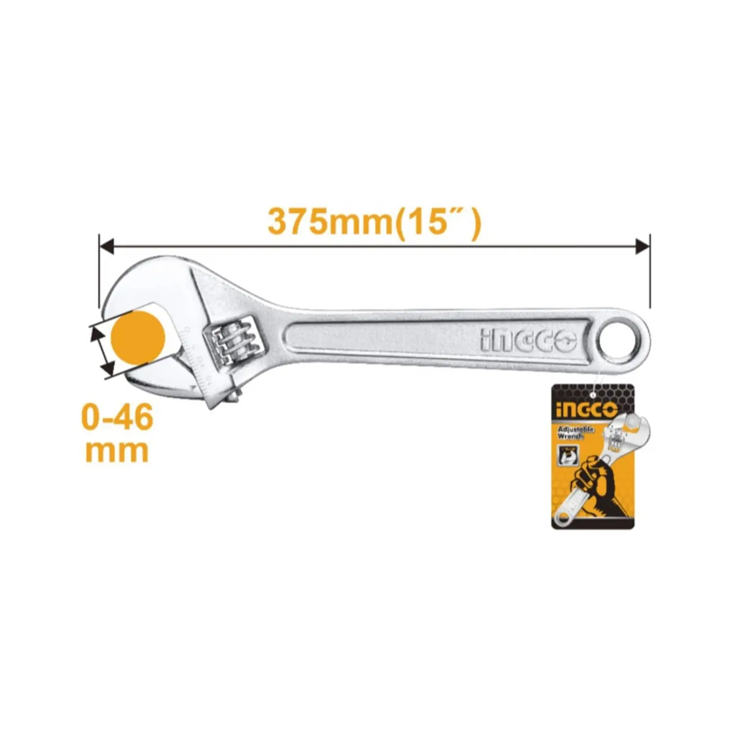 LLAVE FRANCESA INGCO CROMADA 15