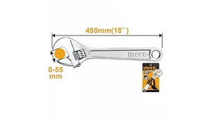 LLAVE FRANCESA INGCO CROMADA 18