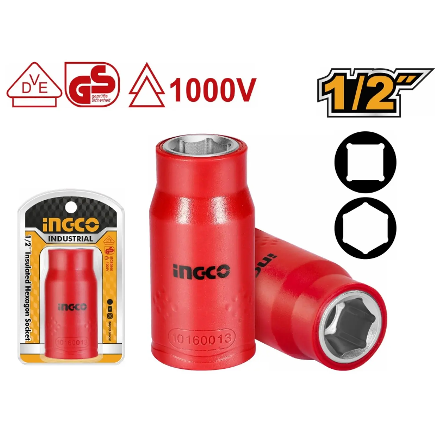 LLAVE DADO AISLADO INGCO 1000V 1/2