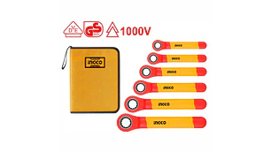 LLAVE CORONA INGCO C/CHICHARRA AISLADA 1000V JGO 6 PZS. # HKISPA0603