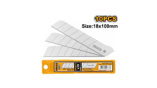 HOJA REPTO. CUCHILLO CARTONERO INGCO 18X100 MM JGO.10 PZS # HKNSB112
