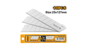 HOJA REPTO. CUCHILLO CARTONERO INGCO 25X127 MM JGO.10 PZS # HKNSB2501