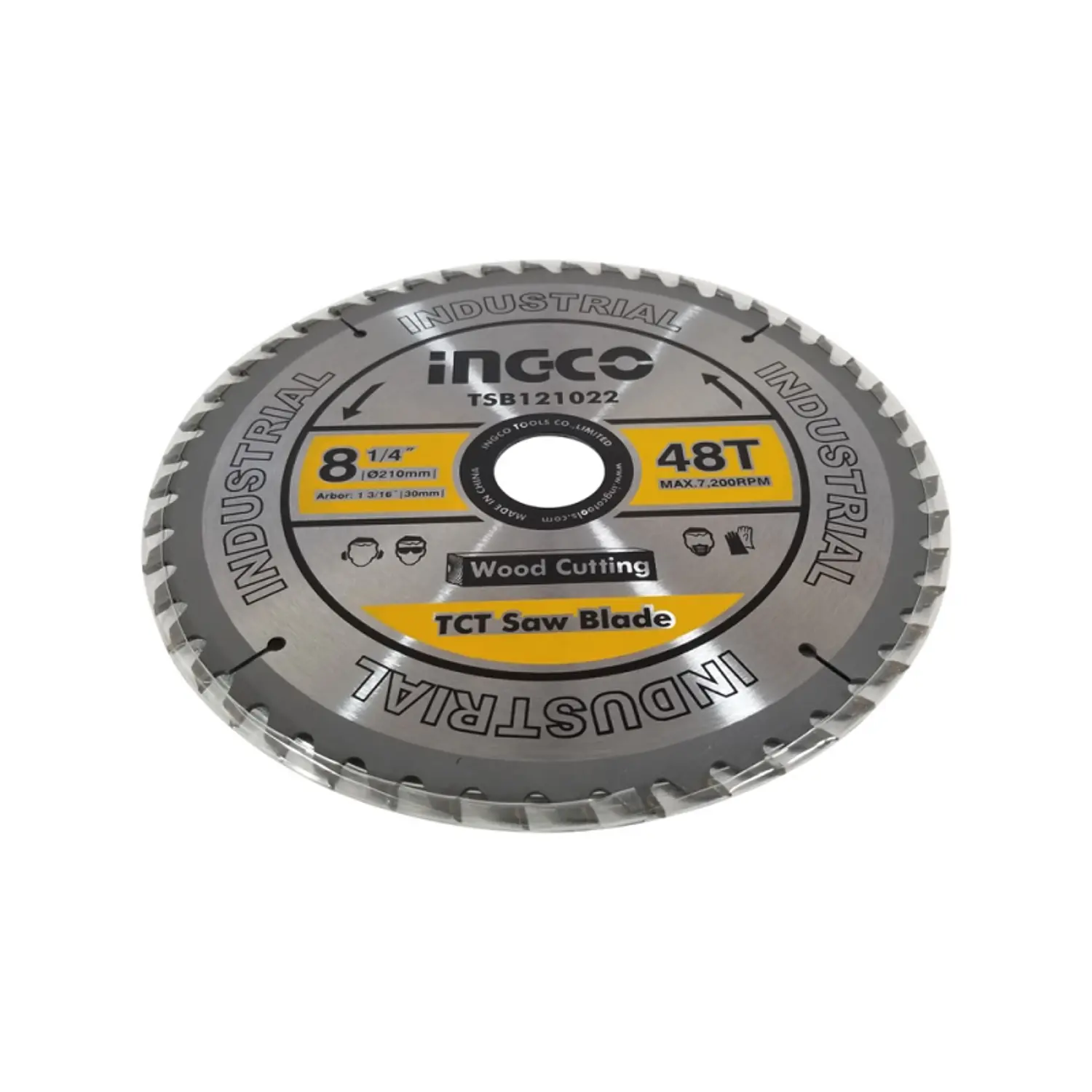 DISCO DE SIERRA CIRCULAR INGCO P/MADERA 48 DTS.210MM-8.1/4