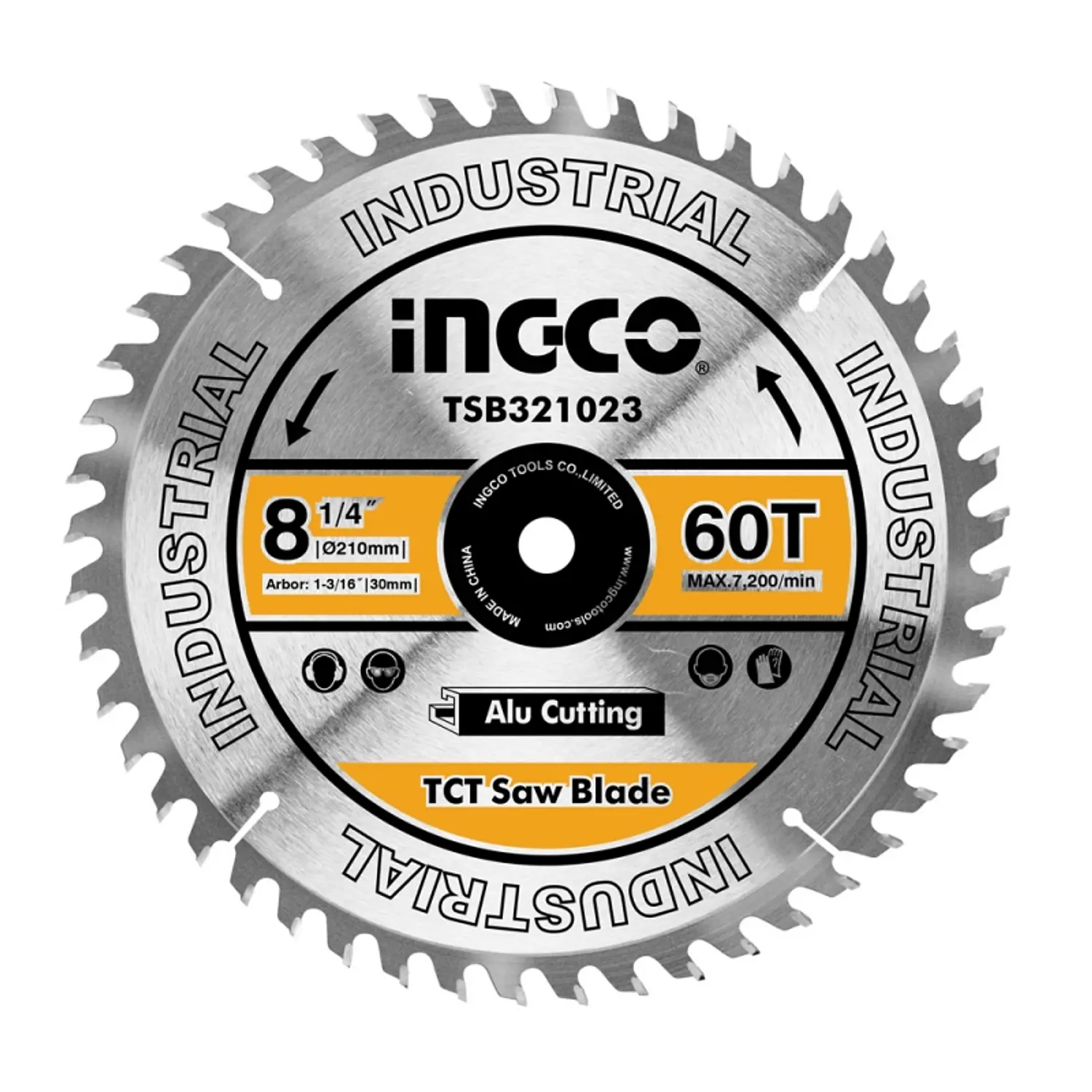 DISCO DE SIERRA CIRCULAR INGCO P/ALUMINIO 60 DTS. 210MM-8.1/4