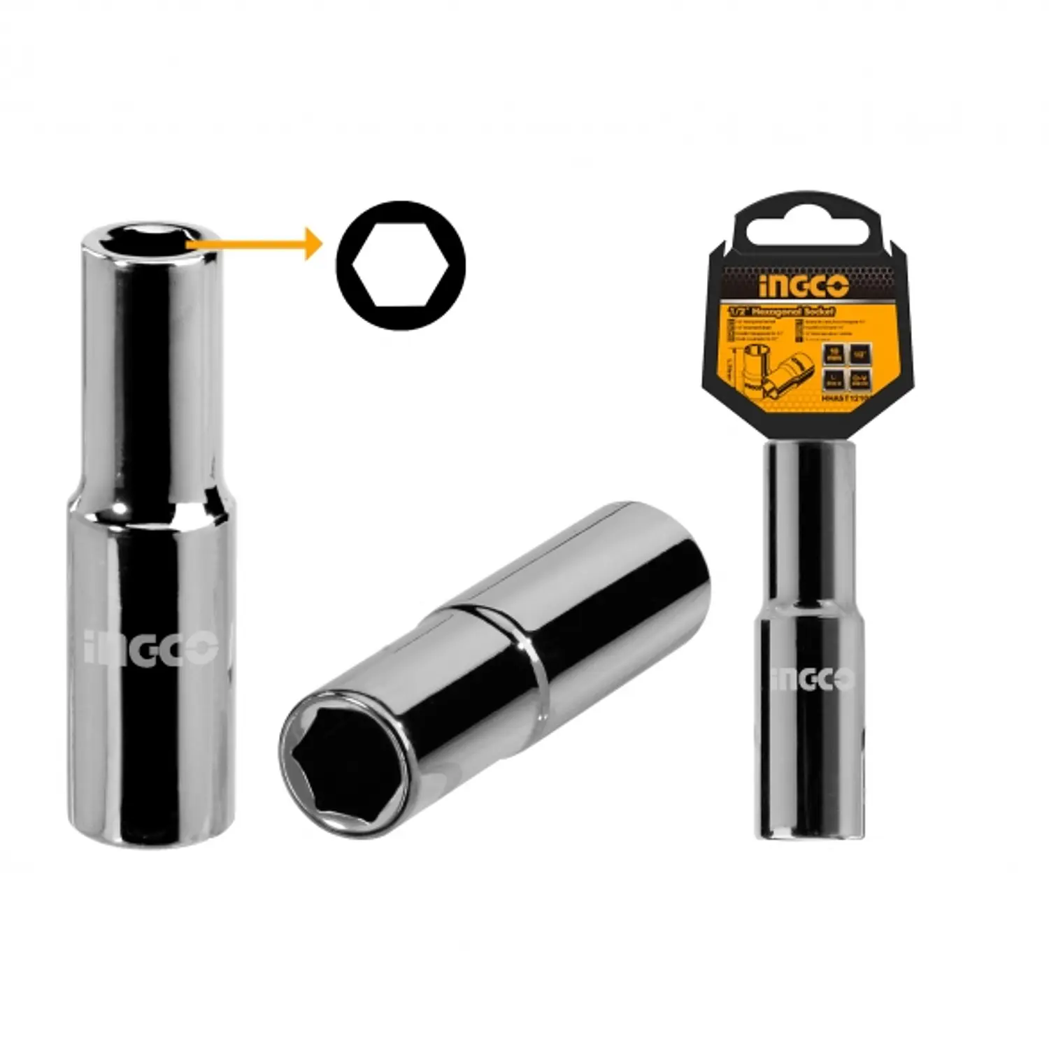 LLAVE DADO LARGO INGCO 6 PTA 1/2 DR 16 MM # HHAST12163L