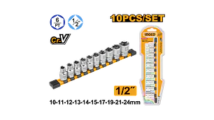 LLAVE DADO INGCO 1/2 DR JGO.10 PZS # HKTS12103