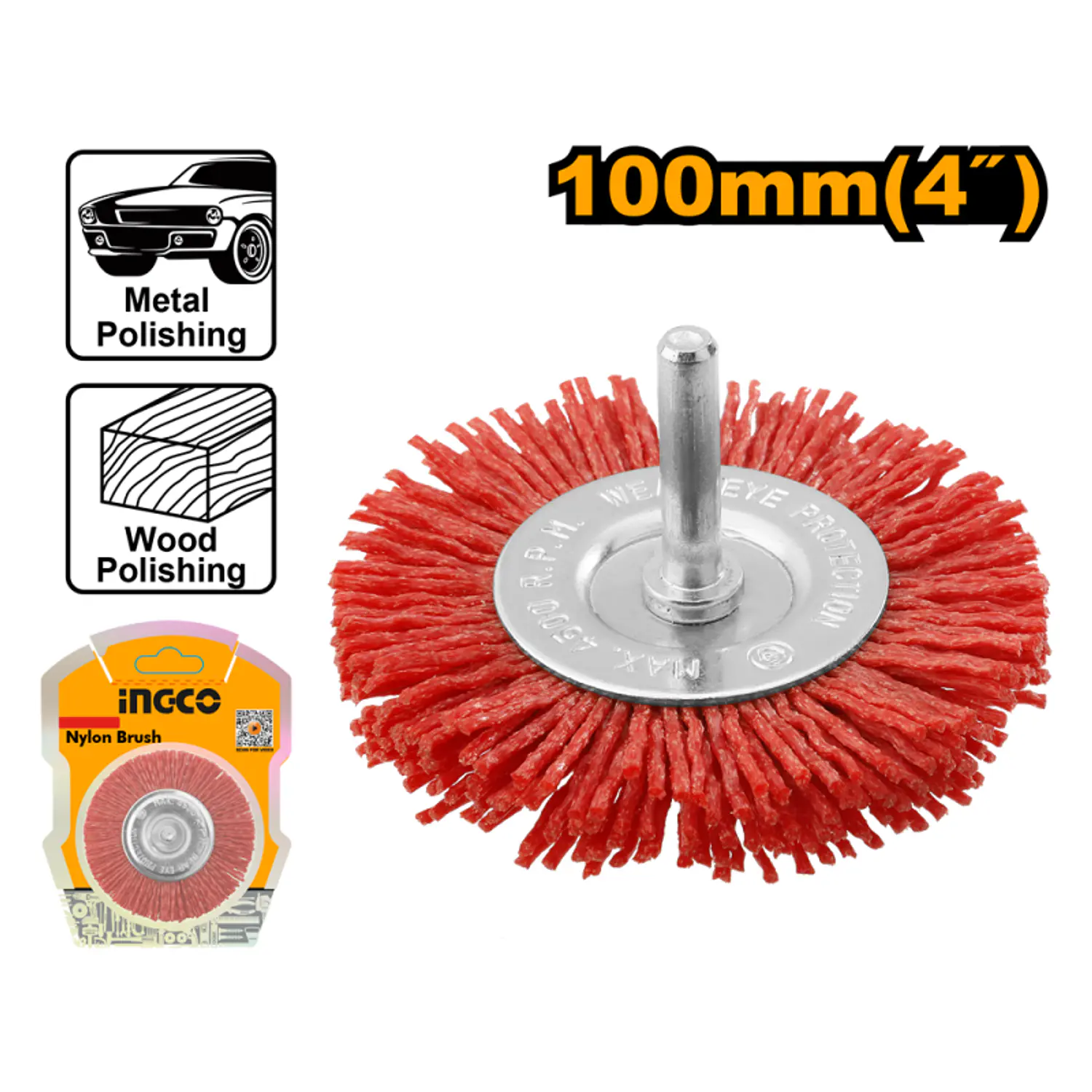 ESCOBILLA INGCO CIRCULAR DE NAILON P/TALADRO 4