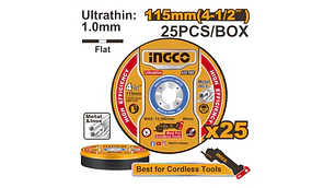 DISCO CORTAR METAL INGCO ULTRAFINOS JGO. 25 PZAS 4.1/2
