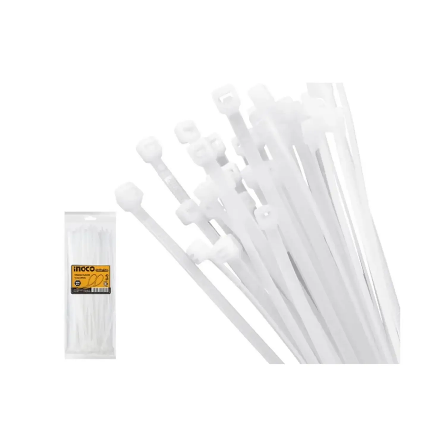 AMARRA PLASTICA INGCO BLANCA BOLSA 100 PZAS. LARGO 350 MM # HCT35048(OF)