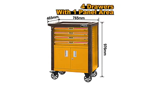 CAJA HERRAMIENTAS INGCO METALICA 765X465X976 MM C/RUEDAS Y 4 BANDEJAS # HDTC01042