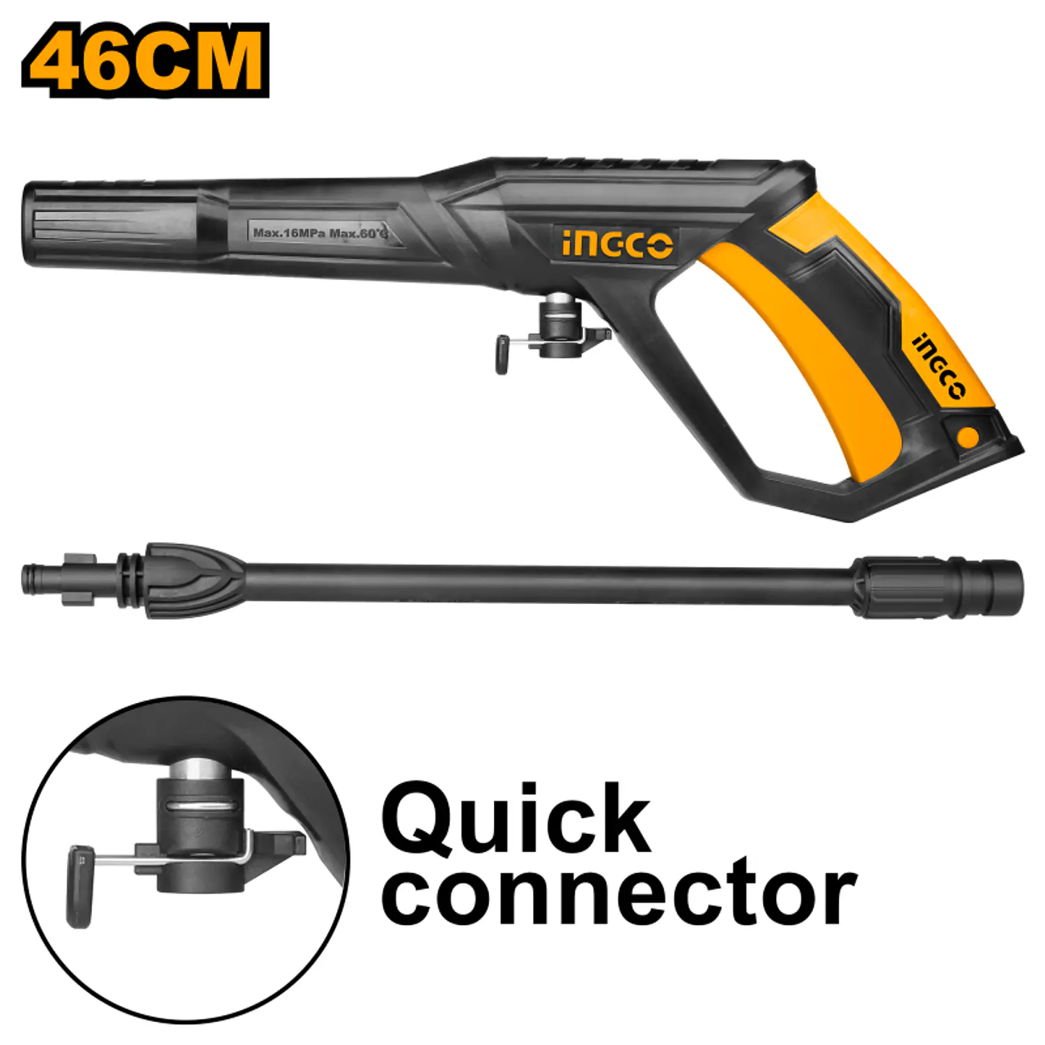 PISTOLA HIDROLAVADORA INGCO CONECTOR RAPIDO # AMSG028
