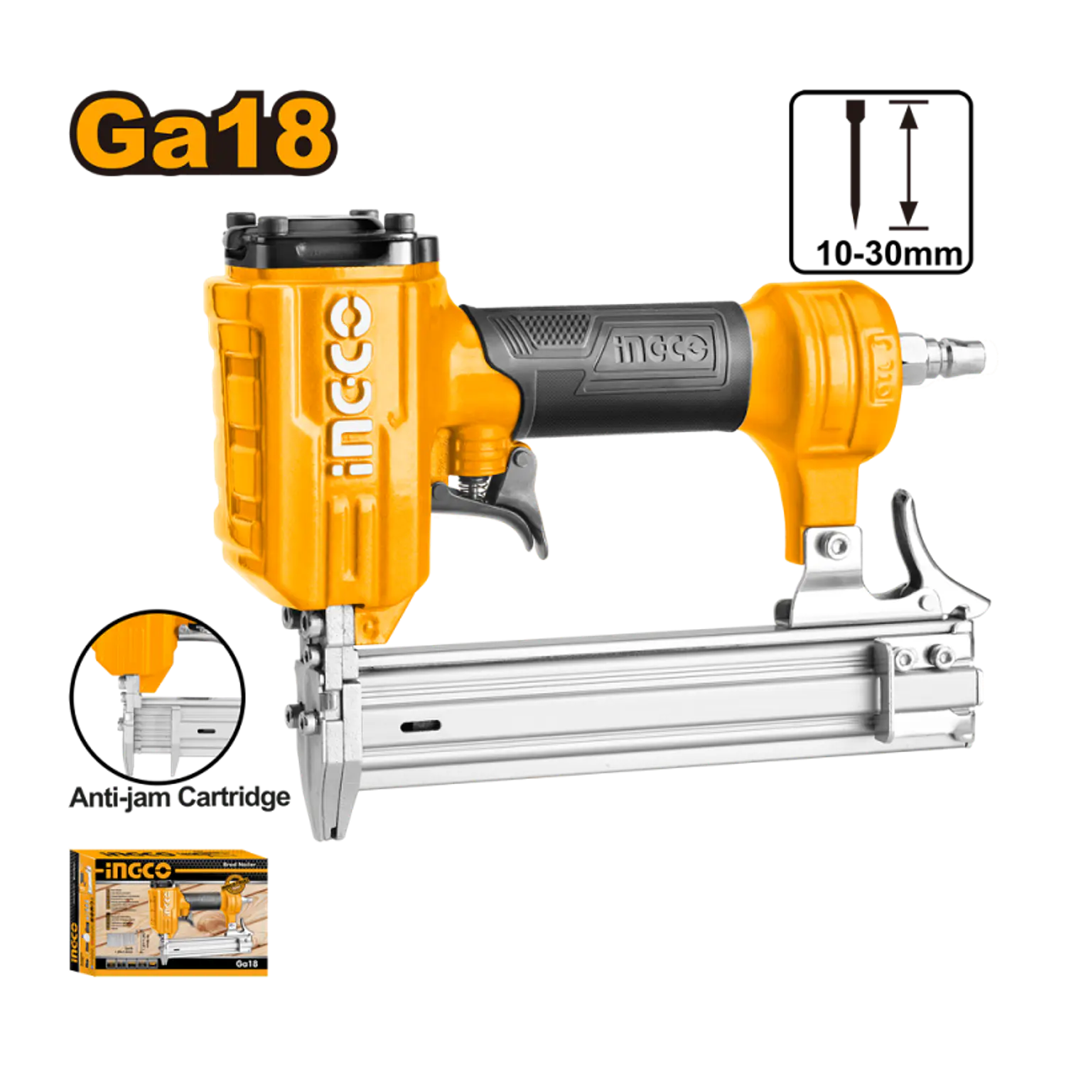 CLAVADORA INGCO NEUMATICA 10-30 MM CARGA 100 PZS # ABN10301